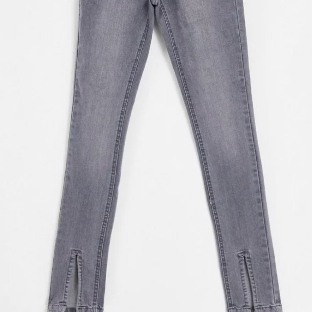 Femme Luxe slit front jean in washed gray - US 8 (runs small like 5-6)